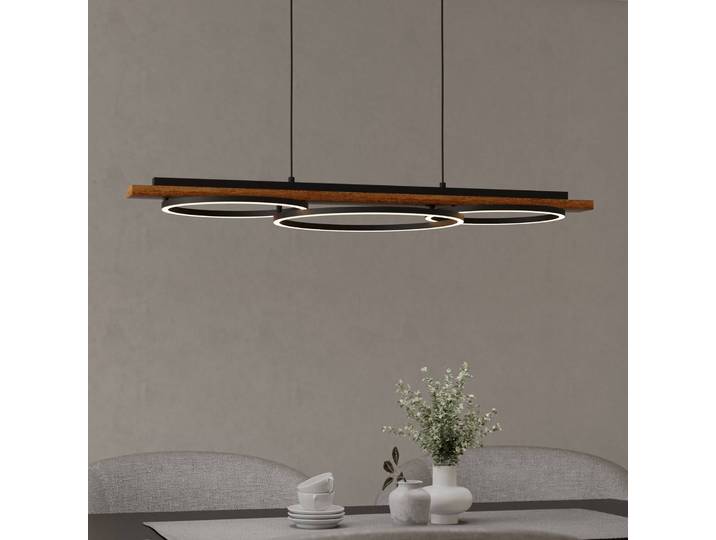 Hanglamp Boyal, hout donker, Woon-/ Eetkamer, Hout, Hanglamp