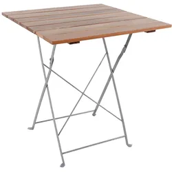 Mojawo, Gartentisch + Balkontisch, Biergarten Tisch Klapptisch Gartentisch Stehtisch klappbar Akazie Stahl 70x70cm (70 x 70 x 74 cm)