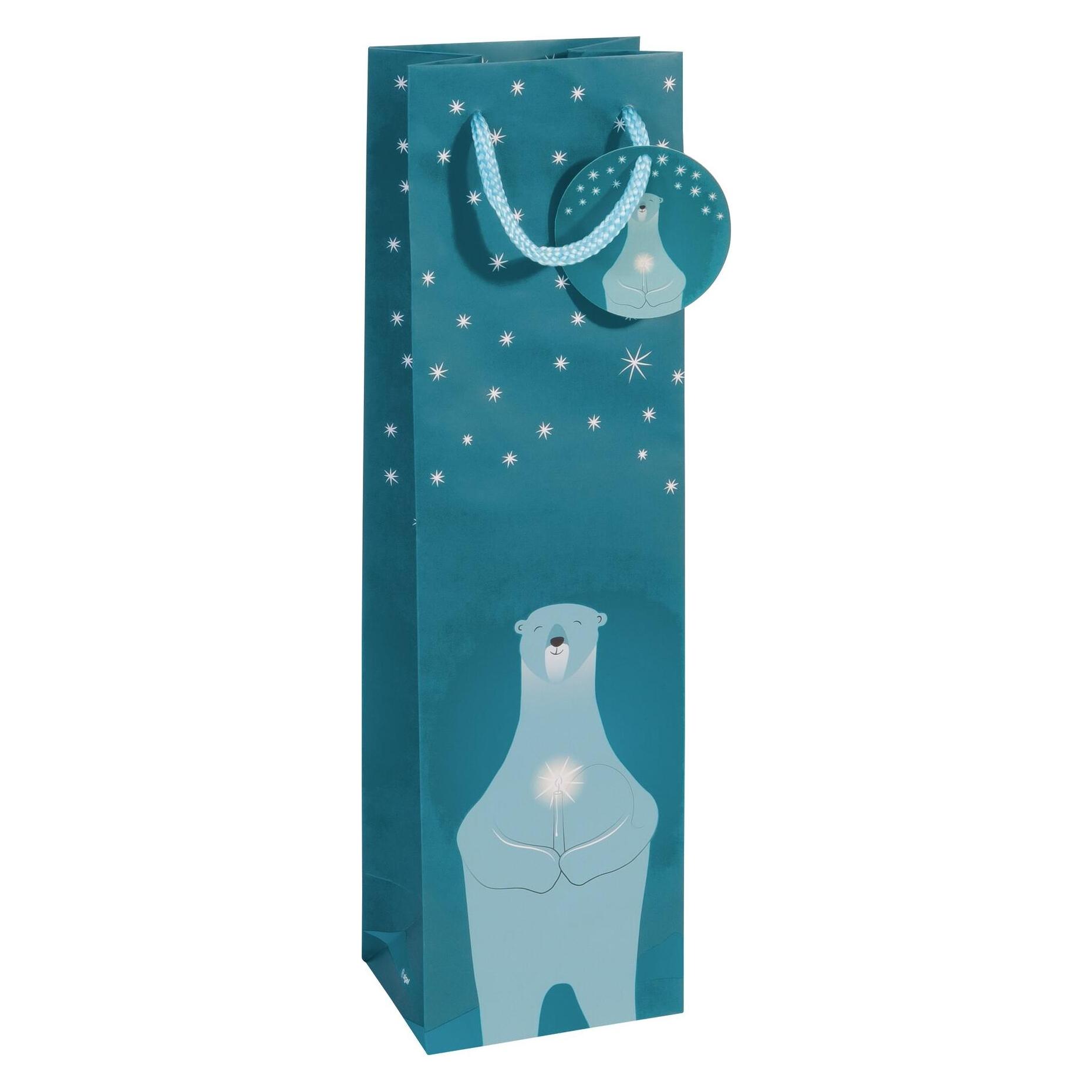 Sigel Weihnachts-Flaschentte "Polar bear with candle" (1x) (GT054)