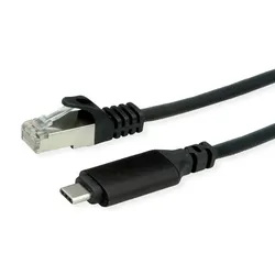 ROLINE USB-C zu Gigabit Ethernet Konverterkabel, schwarz, 1 m