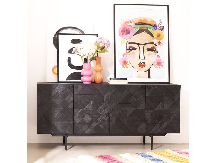 Enfilade en bois massif LEDDA 175 x 80 x 40cm
