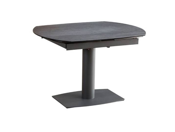 PIKAM - Table de Repas Allongeable Céramique Gris Anthracite