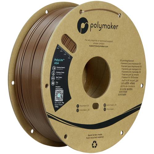 Polymaker PF01032 Army Brown Filament ASA UV-beständig, witterungsbeständig, hitzebeständig 1.75mm 1000g Braun PolyLite 1St.