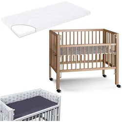 Tissi, Beistellbett, Anstellbett / Beistellbett Sophie inkl. Matratze und Nestchen (40 x 90 cm)