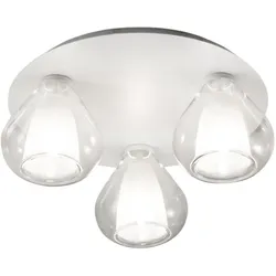 Lila - Runde Deckenleuchte D.40cm Fabas Luce - Wandleuchte mit 3 E27 LED-Glühbirnen MAX 40W - Transparent
