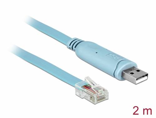 Delock USB-Adapter USB 1.1, USB 2.0 USB-A Stecker, RJ45 2.00m Blau 64185