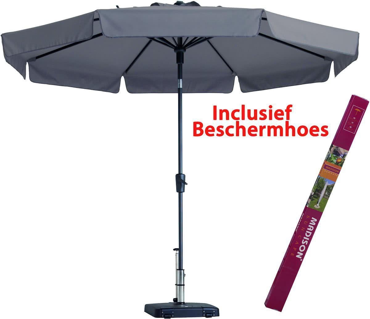 Madison Parasol Rond Taupe Flores inclus Beschermhoes
