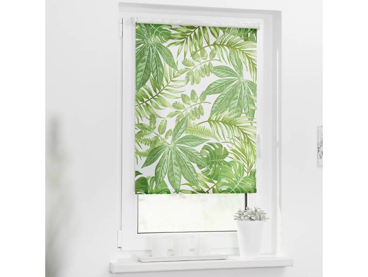 Klemmfix Rollo Blätter 70 x 150cm Grün