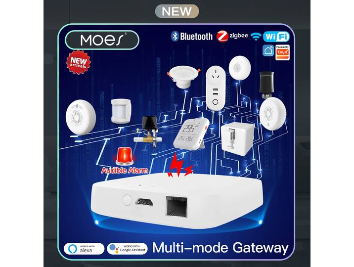 MOES Tuya passerelle multimode filaire intelligente ZigBee Bluetooth Mesh Hub application Smart Life commande vocale à distance via Alexa Google Home