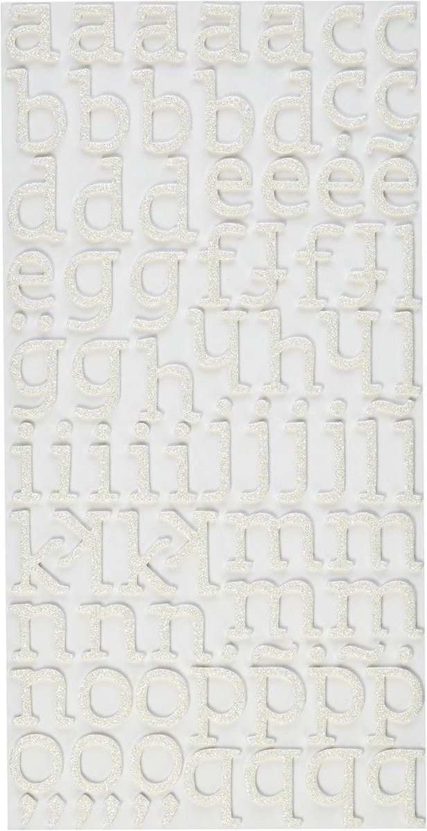 Glitter Schuim Letterstickers en Cijfers - Zonnig Wit