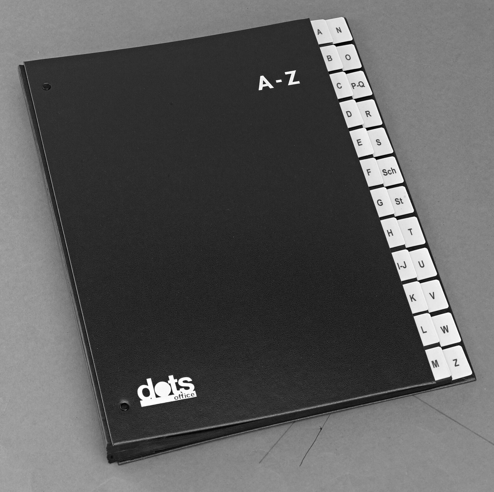 dots Pultordner DIN A4 24 Taben schwarz 44199-04