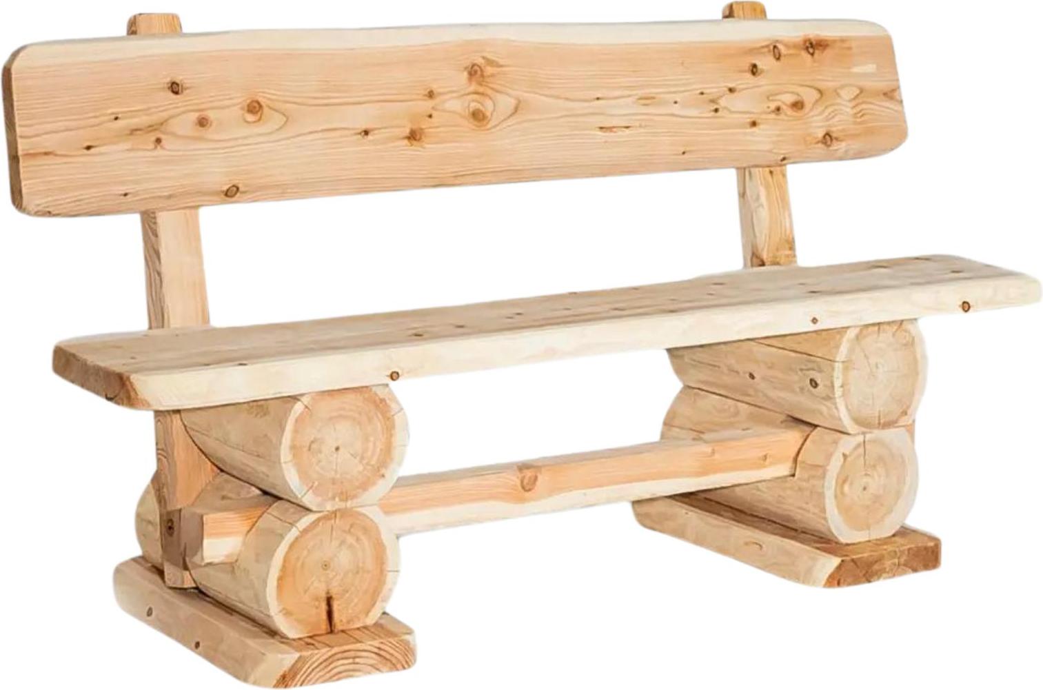 Gartenbank "Rustikal" Massive Europäische Lärche 120x50x80 cm, 2-Sitzer aus Holz