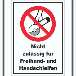 HB-Druck Nicht zulässig für Freihand- und Handschleifen Aufkleber A3 (297x420mm)