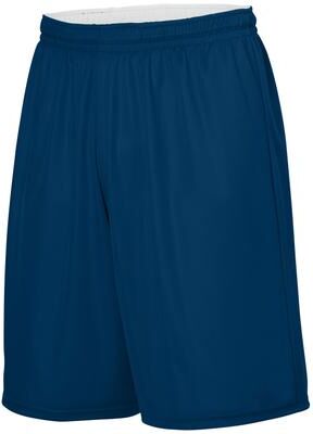 Augusta Sportswear 1407 Youth Reversible Wicking Shorts in Navy Blue/White size Large   Polyester