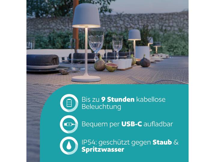 Eglo LED Mannera-S Tischlampe\, touch\, sand\, In- und Outdoor\, 901881