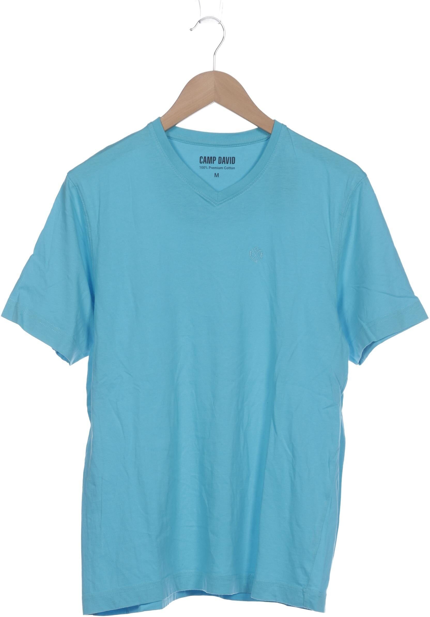 Camp David Herren T-Shirt, Blau, Gr. M, Baumwolle - Second Hand