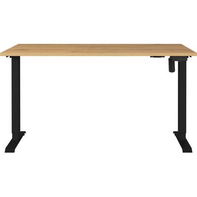 Schreibtisch GERMANIA "Profi 3.0", schwarz (grandson, eiche, nachbildung, schwarz, schwarz, grandson, eiche, nachbildung), B:140cm H:119cm T:80cm, Tische, Schreibtisch, elektrisch höhenverstellbar, in verschiedenen Breiten, Made in Germany
