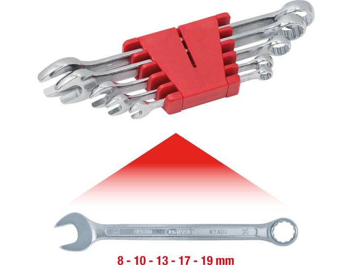 KS TOOLS Jeu de clés mixtes coudées 5 pces 8-19 mm - 517.0045
