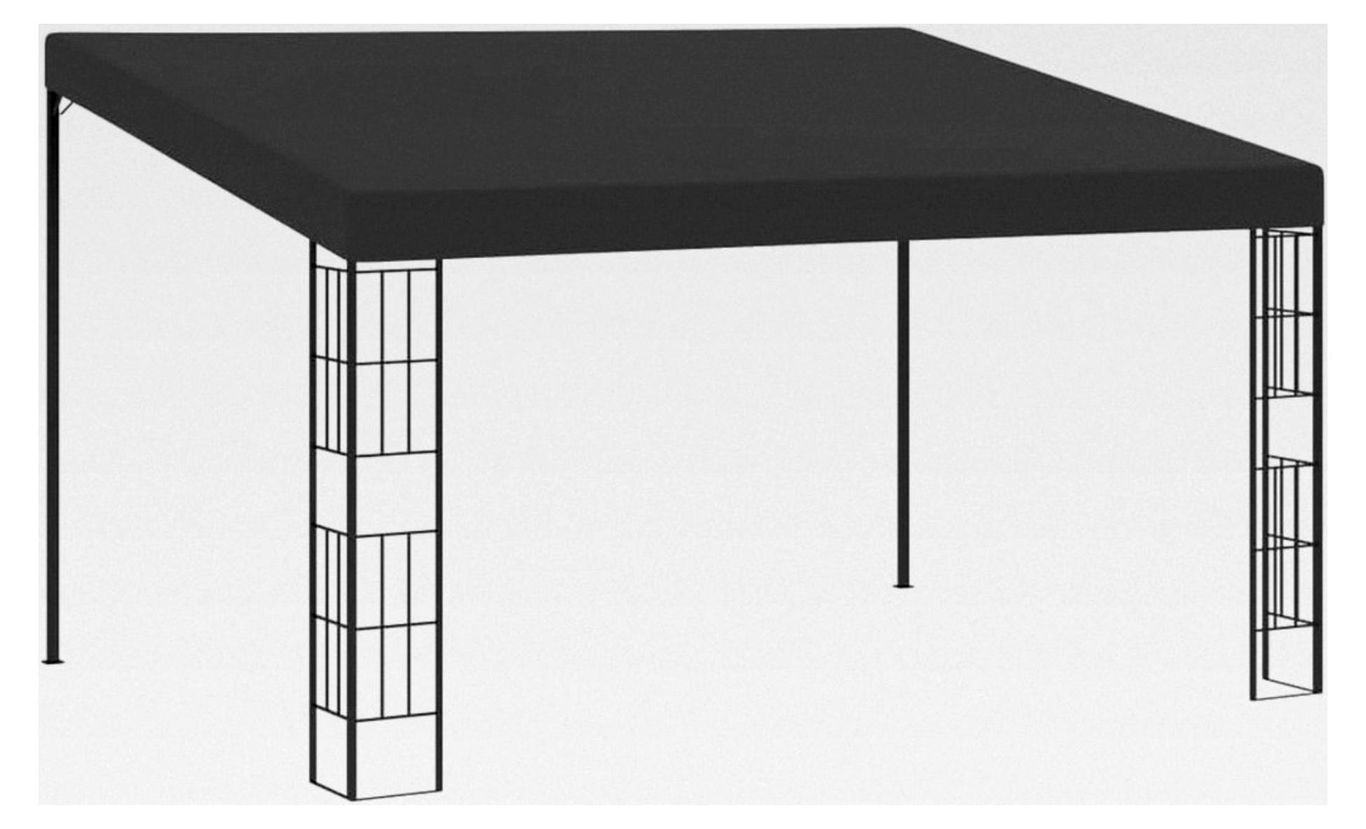 Wandpavillon Anbaupavillon Sonnenschutz Pergola Gartenpavillon Terrassendach Überdachung Gartenzelt Partyzelt 3x4m Anthrazit