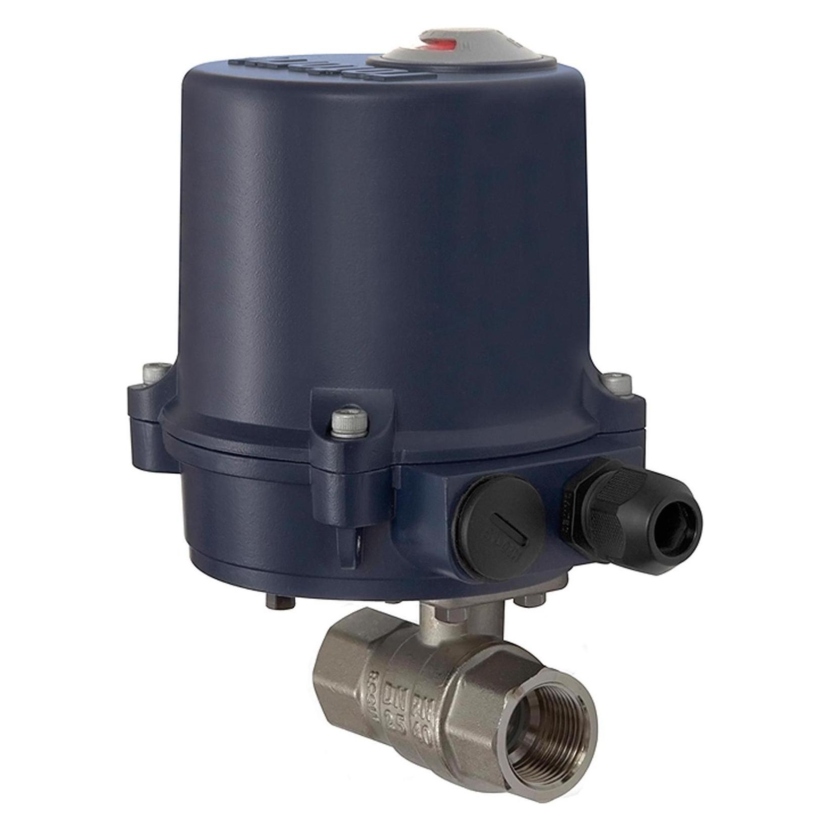 Riegler Messingkugelhahn 2 Wege mit elektrischem Stellantrieb 230V DC Rp1 (350.2812R)