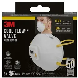 3M Atemschutzmaske »Cool Flow 8812« FFP1 NR D 3 Stück
