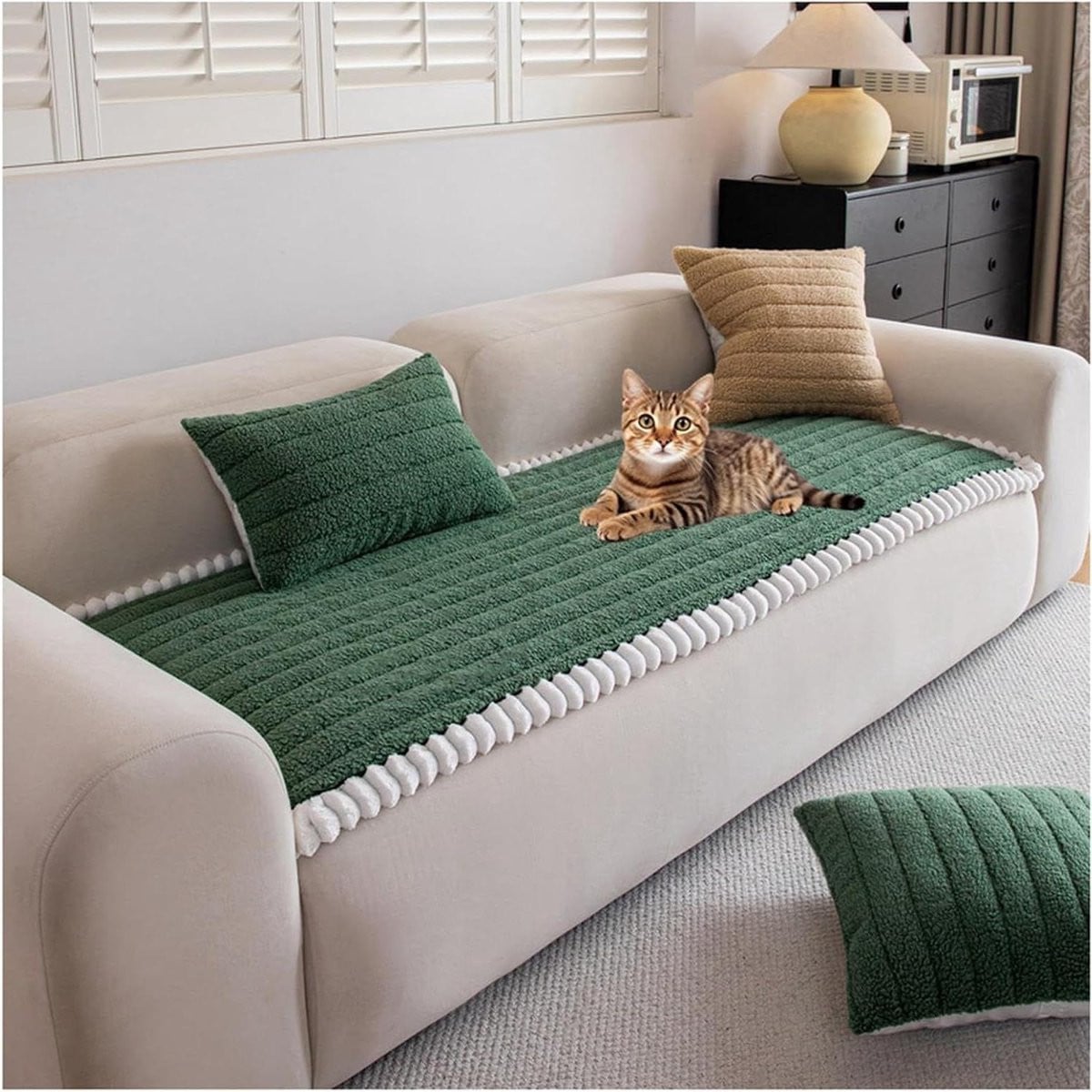Groene hondenbankhoes met antislip siliconen grip voor bankbescherming, 70 x 180 cm