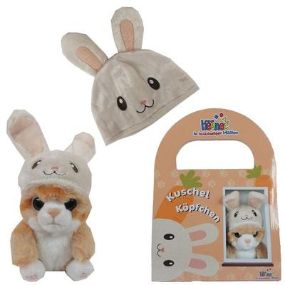 Heunec 512276 - Kuschelköpfchen Set Katze & Mütze, Katze 13cm/Mütze 52cm, Plüsch