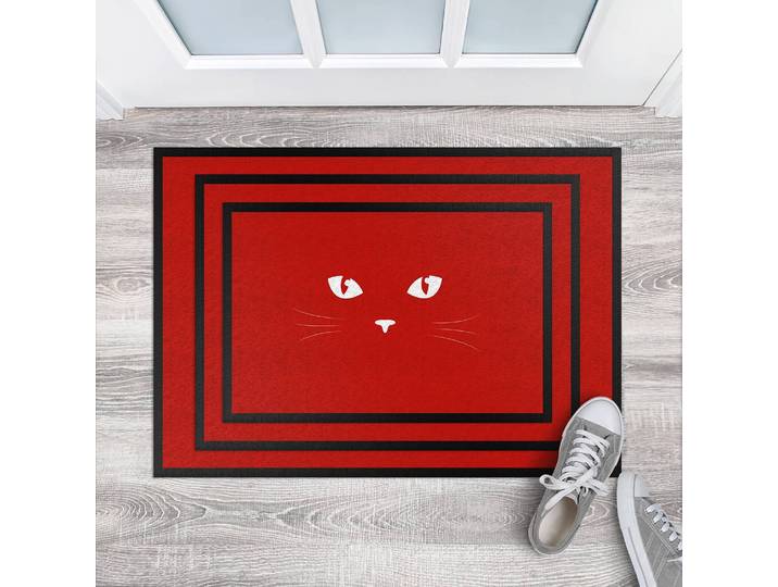 Fußmatte Katzenaugen 60 x 40cm Rot/Rot