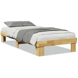 vidaXL Massivholzbett ohne Matratze 75x190 cm Eichenholz