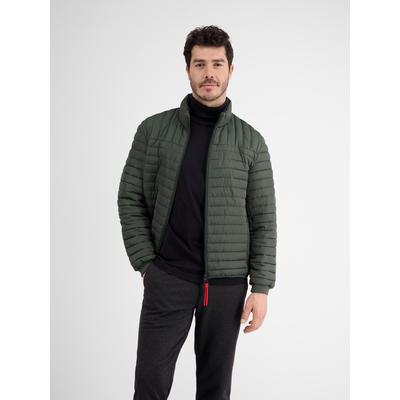 Steppjacke LERROS "LIGHT WEIGHT BLOUSON", Herren, Gr. M, grün (mineral grün melange), 100% Polyester, Jacken Steppjacke, Leichter Blouson / Temperaturbeständig durch Front- und Rücksteppung