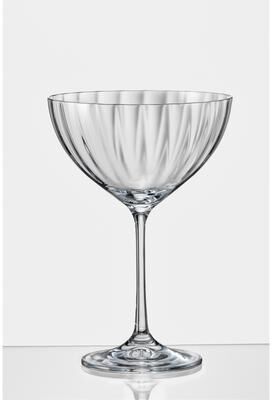 Red Vanilla Waterfall (Optic) Coupe Cocktail Glass Set of 6