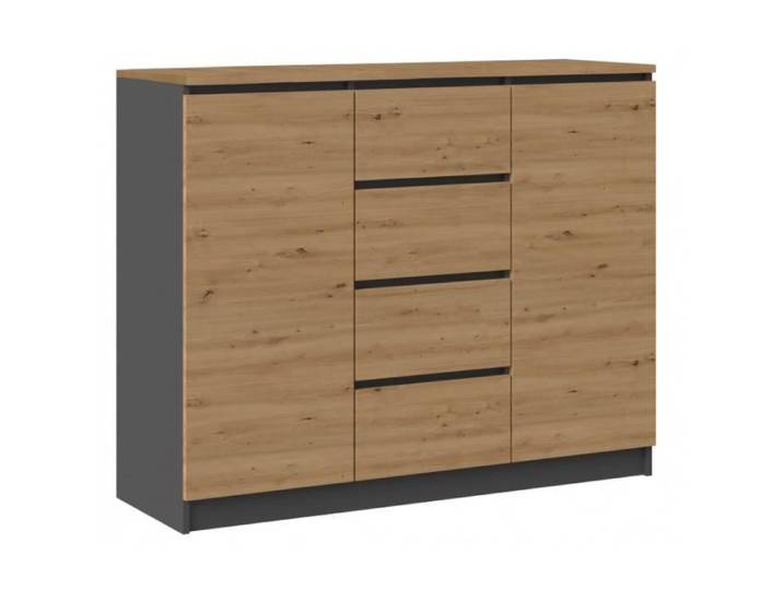 PARME 120 - Commode 2 portes + 4 tiroirs - Dimensions 97x120x40 cm - Meuble de rangement