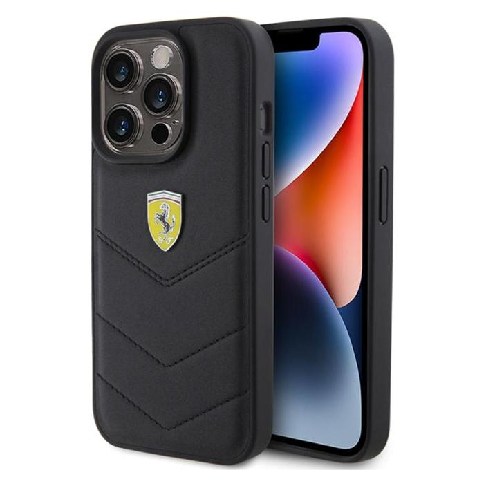 Ferrari FEHCP15LRDUK iPhone 15 Pro 6.1" czarny/black hardcase Quilted Metal Logo (Apple iPhone 15 Pro) (FER000595-0)
