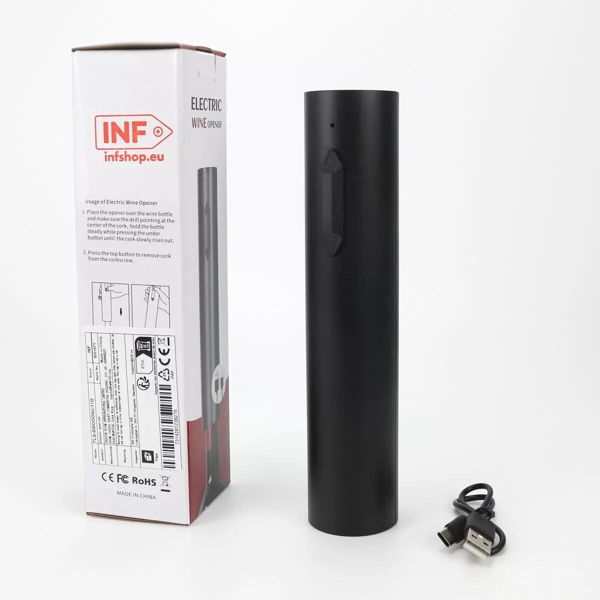 INF Ouvre-Bouteille Électrique : Retrait Facile des Bouchons avec Recharge USB