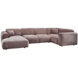 Ecksofa Cloud aus Chenille-Stoff, modern und gepolstert, rechts, taupe – hoher Sitzkomfort für Dein Wohnzimmer