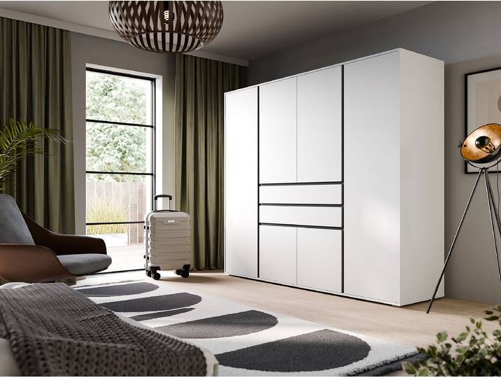 Drehtürenschrank Falun 197cm Weiß/Weiß