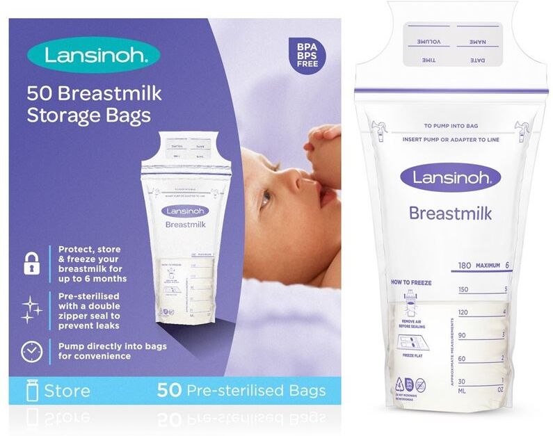 Lansinoh Breastfeeding Breastmilk Storage Bags sachet pour la conservation du lait maternel 50 pcs
