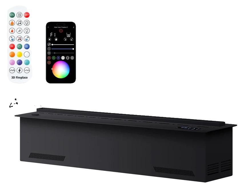 Elektrischer Kamin, 3D-Wasserdampfeffekt, Luftbefeuchtungsfunktion, 800mm 31.50in, APP Windschutz-a