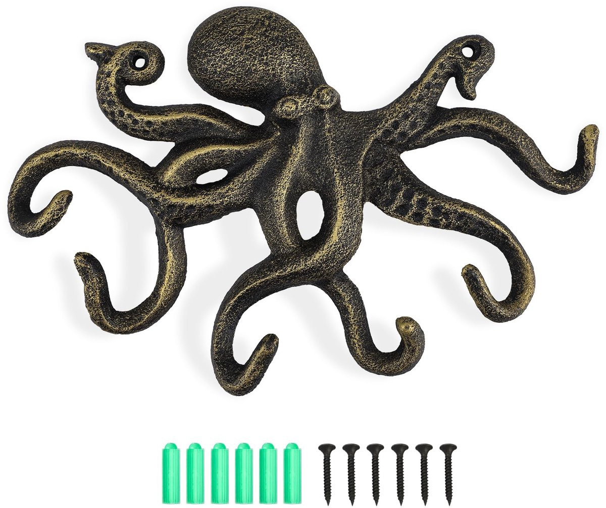 Solidchoice Gietijzeren Octopus Kapstokhaak voor Kleding en Sleutels