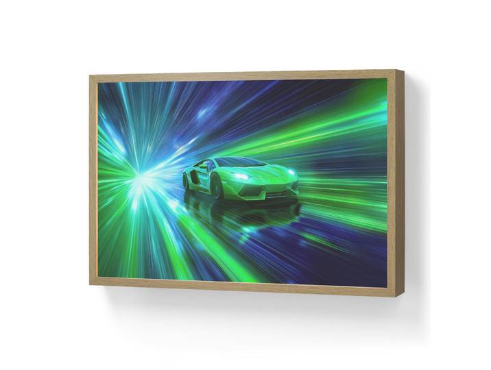 OnlyWow Nachttischlampe MIT Akku Geschwindigkeit - Leicht - Sportwagen - Grün 60x40 cm, Rechteckig, LED integrated, 60x40x8 cm, Lampen & Leuchten, Innenbeleuchtung, Nachtlichter