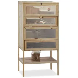 Relaxdays Hamsterkäfig Holz Hellbraun,Transparent