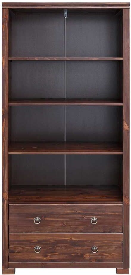 Pharao24.de Standregal in Dunkelbraun Kiefer massiv Landhausstil