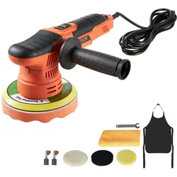 VEVOR Poliermaschine Auto, 150 mm Rotierender Autopolierer mit 6 Geschwindigkeiten 2000-6800 U/min 9mm Exzenter, 650W Schleifmaschinen mit Polierpad, Poliergerät für Wachsen Polieren Kratzerentfernung
