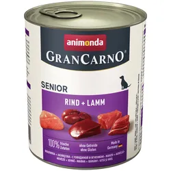 animonda Gran Carno Senior 800g Dose Hundenassfutter 6 x 800 Gramm Rind + Lamm