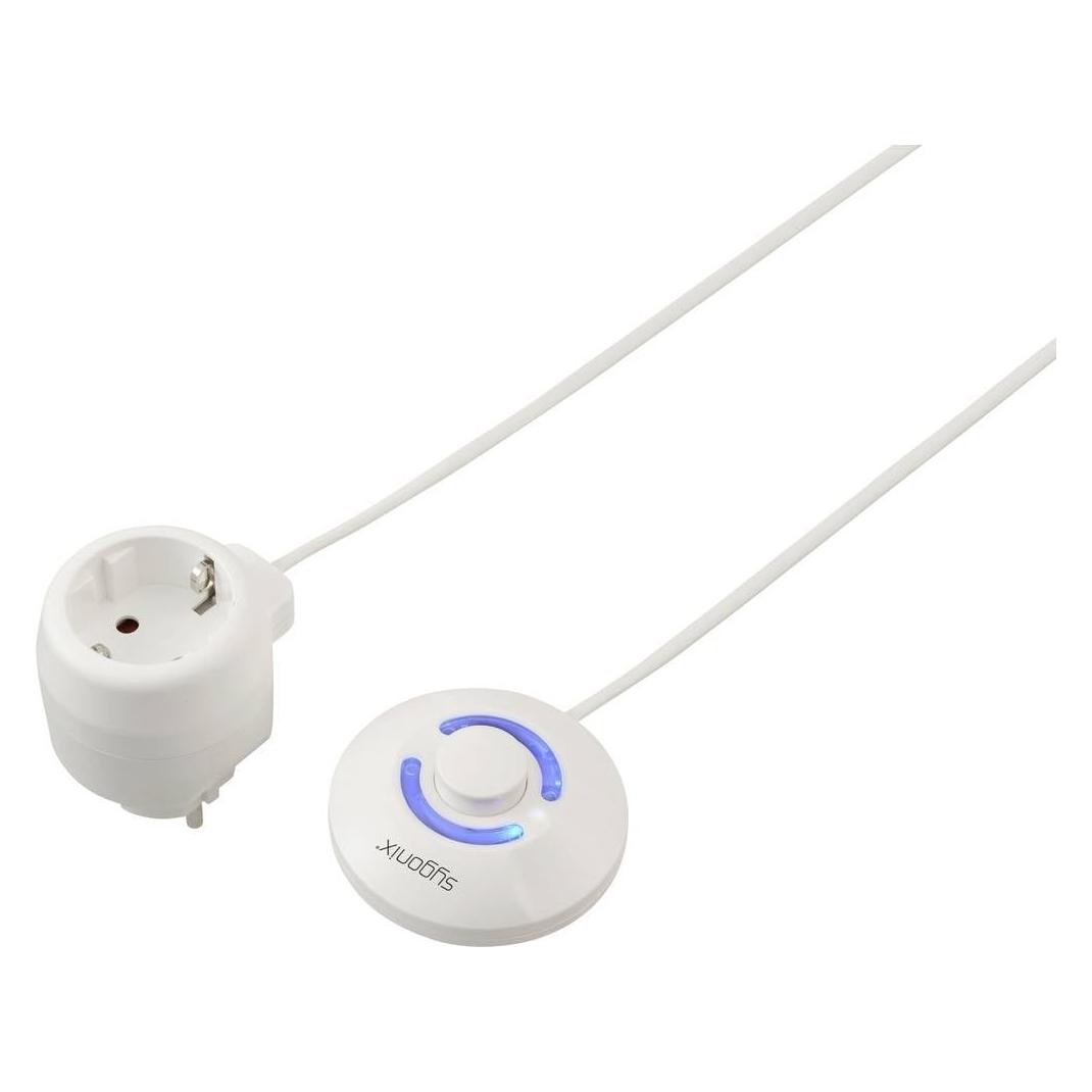 Sygonix SY-7048602 Schaltbare Zwischensteckdose mit abgesetztem Schalter Weiss (1x) (SY-7048602)
