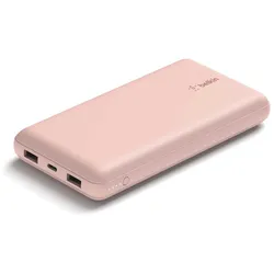 Belkin Powerbank 20.000mAh rosa 15W+USB-A/C Kab. 15cm BPB012btRG