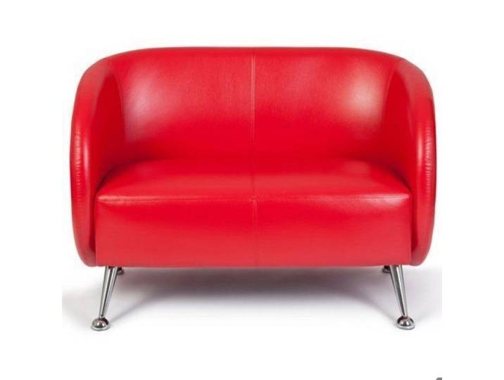 Canapé lounge - hjh OFFICE - ST. LUCIA - Rouge - similicuir