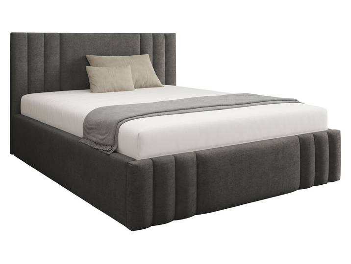 MIRJAN24 Polsterbett Ribo, Doppelbett mit Bettkasten für die Bettwäsche, Leistenlattenrost aus Laubholz (Farbe: Nazar 225.06, Größe: 140x200 cm)