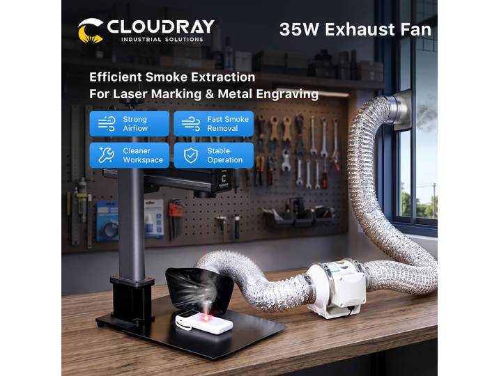 Ventilateur d'extraction en ligne Cloudray, extracteur silencieux, mini ventilateur mural, ventilateur de conduit pour machine laser