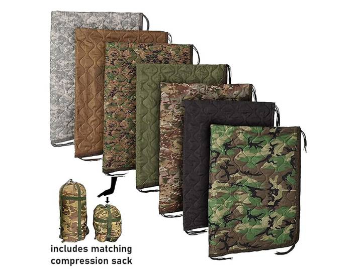 Sac de couchage camouflage tactique pliable avec couverture à fermeture éclair pour randonnée en plein air survie Camping Poncho doublure légère